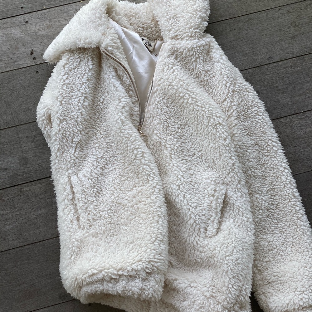 White Sherpa Pullover